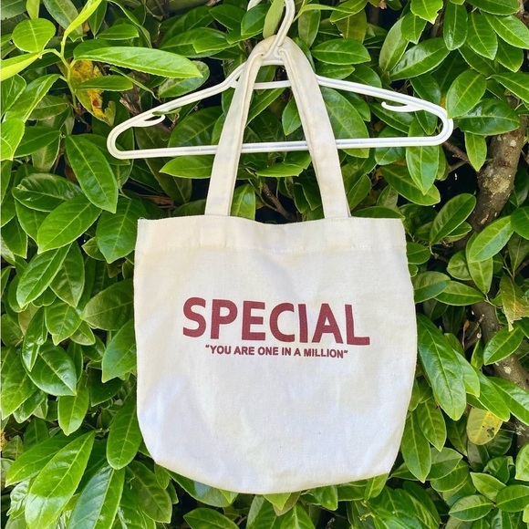 Handbags - Canvas “Special” Red Graphic Tote Bag Quote Shoulder Bag